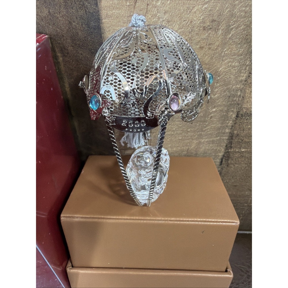 Lenox Millennium‎ 2000 Y2K Baby's 1st Christmas Crystal Ornament Hot Air Ballon - Picture 7 of 16